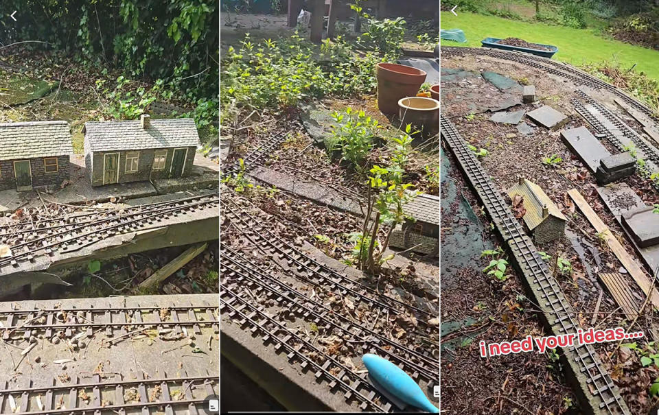 Lauren has since asked her TikTok followers for suggestions on how to restore the model railroad to its former glory.  (TikTok/Lauren Grundy)